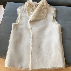 LOFT Faux Fur Lined Vest NWOT